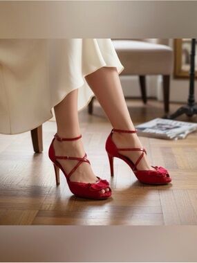 Moschino Red Peep-Toe Strappy
High Heels